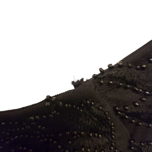 Adrianna Papell Black Off The Shoulder Beaded Floral Evening Dress Size 6 - Picture 8 of 10